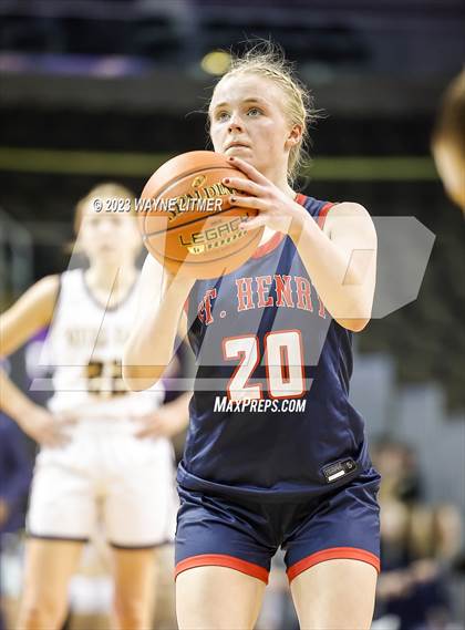 Thumbnail 1 in St. Henry vs Notre Dame (2023 9th Region Girls Basketball Tournament) photogallery.