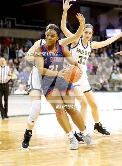 Thumbnail 3 in St. Henry vs Notre Dame (2023 9th Region Girls Basketball Tournament) photogallery.