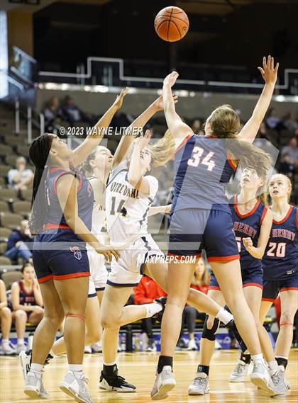 Thumbnail 1 in St. Henry vs Notre Dame (2023 9th Region Girls Basketball Tournament) photogallery.