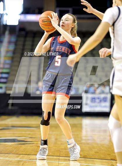 Thumbnail 3 in St. Henry vs Notre Dame (2023 9th Region Girls Basketball Tournament) photogallery.