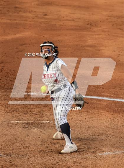 Thumbnail 2 in Aubrey vs. Calallen (UIL 4A Softball Semifinal) photogallery.