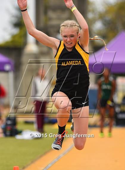 Thumbnail 3 in CIF NCS Masters Track and Field Championships (Girls Triple Jump) photogallery.