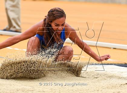 Thumbnail 3 in CIF NCS Masters Track and Field Championships (Girls Triple Jump) photogallery.
