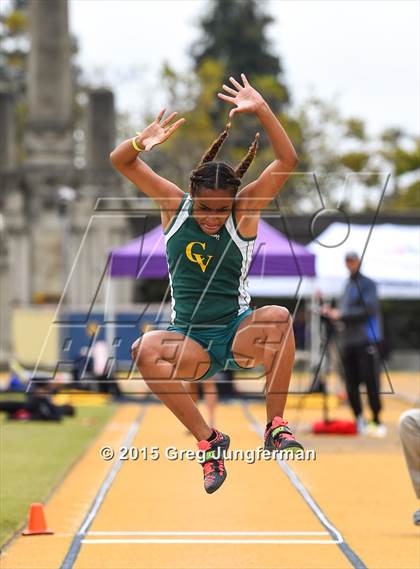 Thumbnail 3 in CIF NCS Masters Track and Field Championships (Girls Triple Jump) photogallery.