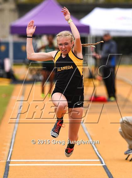 Thumbnail 2 in CIF NCS Masters Track and Field Championships (Girls Triple Jump) photogallery.
