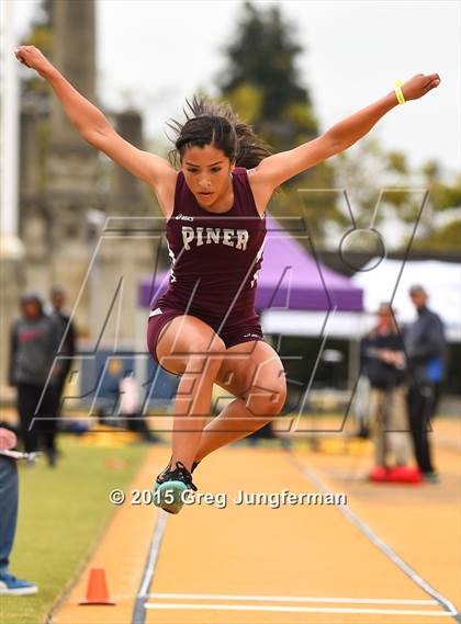 Thumbnail 3 in CIF NCS Masters Track and Field Championships (Girls Triple Jump) photogallery.