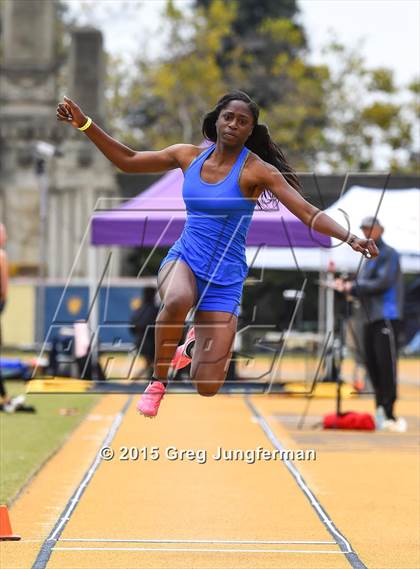 Thumbnail 2 in CIF NCS Masters Track and Field Championships (Girls Triple Jump) photogallery.