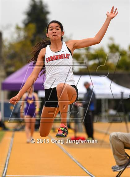 Thumbnail 1 in CIF NCS Masters Track and Field Championships (Girls Triple Jump) photogallery.