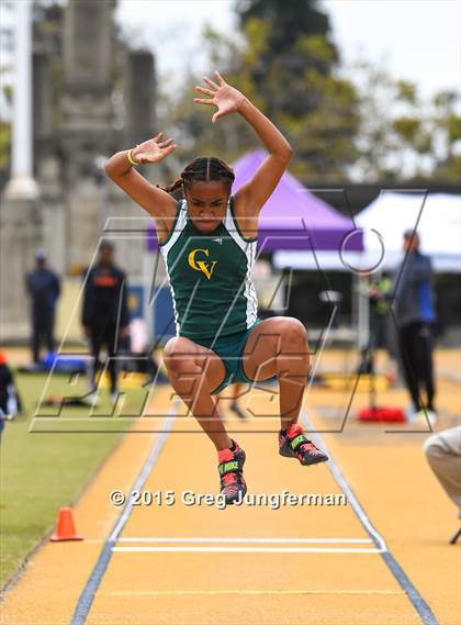 Thumbnail 3 in CIF NCS Masters Track and Field Championships (Girls Triple Jump) photogallery.