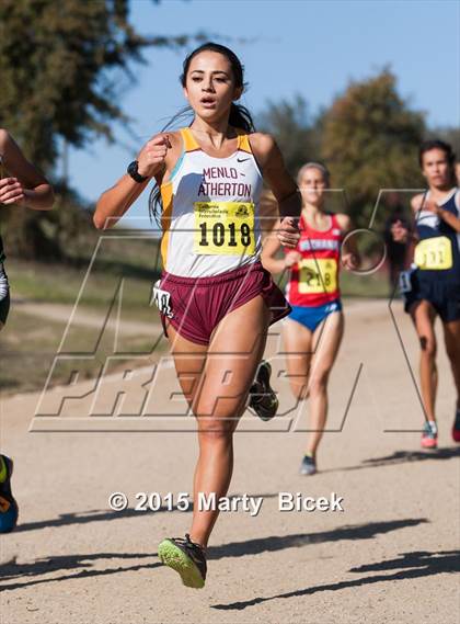 Thumbnail 1 in CIF State Cross Country Championships (D1 Girls Race) photogallery.