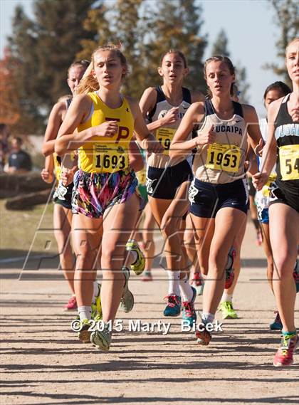 Thumbnail 1 in CIF State Cross Country Championships (D1 Girls Race) photogallery.