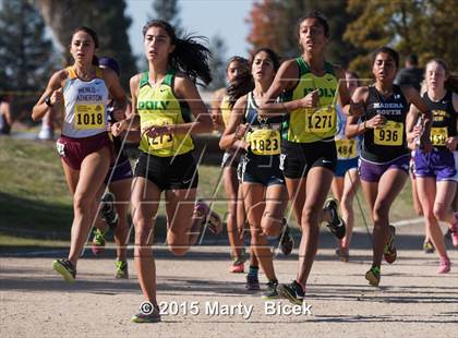 Thumbnail 1 in CIF State Cross Country Championships (D1 Girls Race) photogallery.
