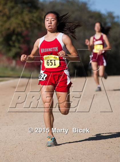 Thumbnail 1 in CIF State Cross Country Championships (D1 Girls Race) photogallery.
