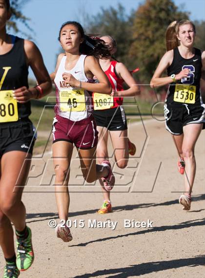 Thumbnail 3 in CIF State Cross Country Championships (D1 Girls Race) photogallery.