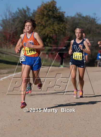 Thumbnail 1 in CIF State Cross Country Championships (D1 Girls Race) photogallery.