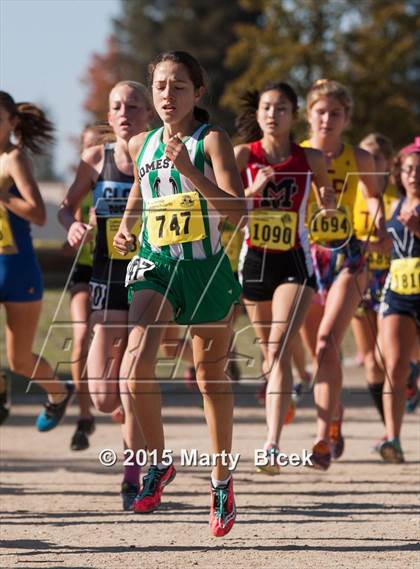 Thumbnail 1 in CIF State Cross Country Championships (D1 Girls Race) photogallery.