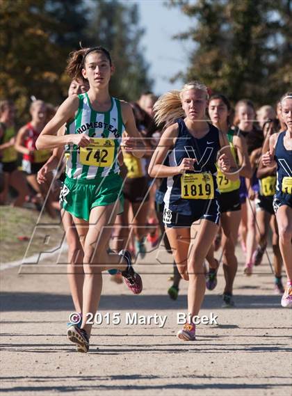 Thumbnail 1 in CIF State Cross Country Championships (D1 Girls Race) photogallery.
