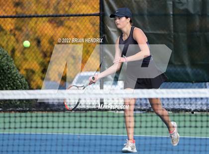 Thumbnail 3 in NCHSAA Women's Tennis Doubles 3A Championship - Day 2 photogallery.