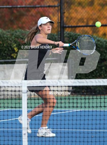 Thumbnail 1 in NCHSAA Women's Tennis Doubles 3A Championship - Day 2 photogallery.