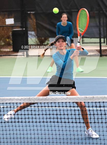Thumbnail 2 in NCHSAA Women's Tennis Doubles 3A Championship - Day 2 photogallery.