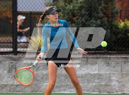 Thumbnail 2 in NCHSAA Women's Tennis Doubles 3A Championship - Day 2 photogallery.