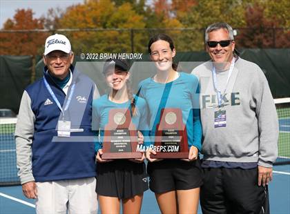 Thumbnail 1 in NCHSAA Women's Tennis Doubles 3A Championship - Day 2 photogallery.