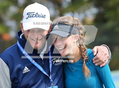 Thumbnail 3 in NCHSAA Women's Tennis Doubles 3A Championship - Day 2 photogallery.
