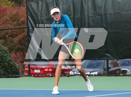 Thumbnail 2 in NCHSAA Women's Tennis Doubles 3A Championship - Day 2 photogallery.