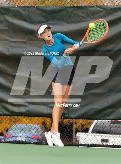 Thumbnail 3 in NCHSAA Women's Tennis Doubles 3A Championship - Day 2 photogallery.