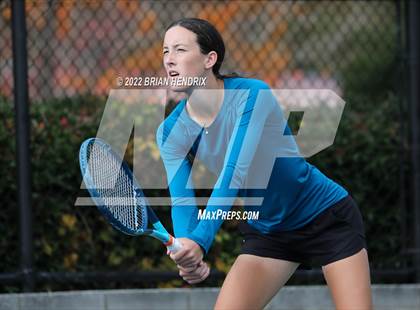 Thumbnail 1 in NCHSAA Women's Tennis Doubles 3A Championship - Day 2 photogallery.