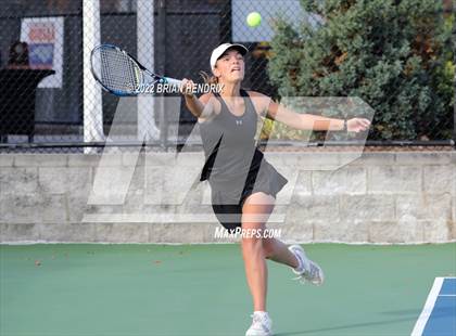Thumbnail 3 in NCHSAA Women's Tennis Doubles 3A Championship - Day 2 photogallery.
