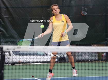 Thumbnail 1 in NCHSAA Women's Tennis Doubles 3A Championship - Day 2 photogallery.