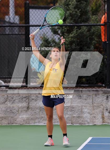 Thumbnail 3 in NCHSAA Women's Tennis Doubles 3A Championship - Day 2 photogallery.