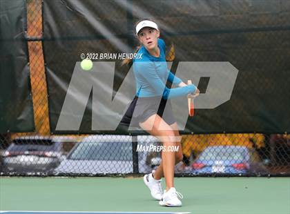 Thumbnail 3 in NCHSAA Women's Tennis Doubles 3A Championship - Day 2 photogallery.