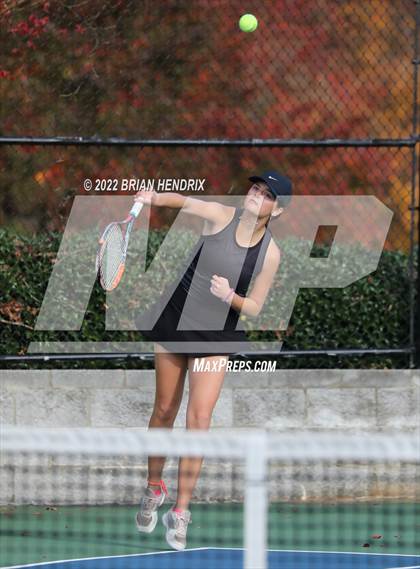 Thumbnail 1 in NCHSAA Women's Tennis Doubles 3A Championship - Day 2 photogallery.