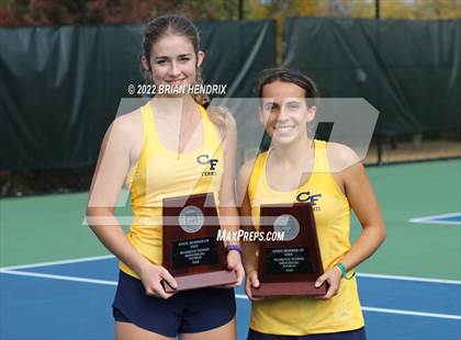 Thumbnail 2 in NCHSAA Women's Tennis Doubles 3A Championship - Day 2 photogallery.
