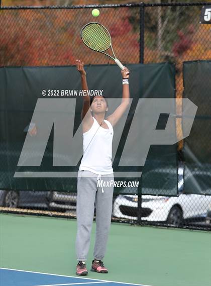 Thumbnail 2 in NCHSAA Women's Tennis Doubles 3A Championship - Day 2 photogallery.