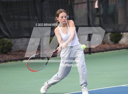 Thumbnail 3 in NCHSAA Women's Tennis Doubles 3A Championship - Day 2 photogallery.