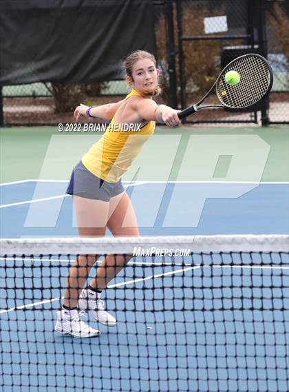 Thumbnail 1 in NCHSAA Women's Tennis Doubles 3A Championship - Day 2 photogallery.