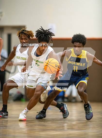 Thumbnail 1 in Rock Creek Christian Academy vs Heirway Christian Academy (Veterans Showcase) photogallery.