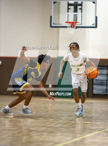 Thumbnail 2 in Rock Creek Christian Academy vs Heirway Christian Academy (Veterans Showcase) photogallery.