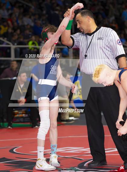 Thumbnail 3 in NYSPHSAA Wrestling Championships - Pigtails and Preliminaries photogallery.