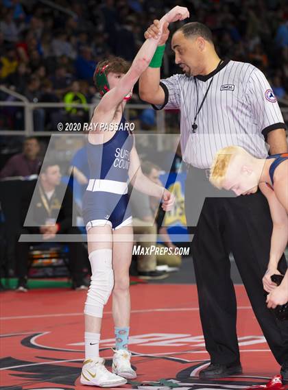 Thumbnail 1 in NYSPHSAA Wrestling Championships - Pigtails and Preliminaries photogallery.