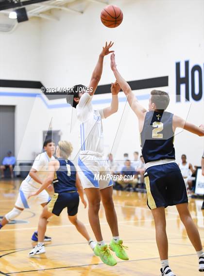 Thumbnail 2 in Pusch Ridge Christian Academy vs. Horizon Honors (Valley Christian Boys Basketball Thanksgiving Tournament) photogallery.