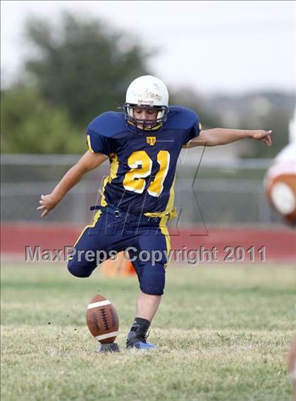 Thumbnail 2 in Round Rock Westwood Freshman Orange @ Stony Point Freshman Blue photogallery.