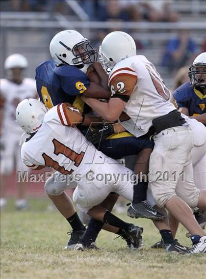 Thumbnail 1 in Round Rock Westwood Freshman Orange @ Stony Point Freshman Blue photogallery.
