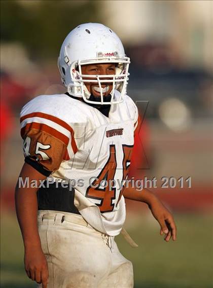 Thumbnail 1 in Round Rock Westwood Freshman Orange @ Stony Point Freshman Blue photogallery.
