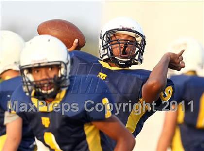 Thumbnail 1 in Round Rock Westwood Freshman Orange @ Stony Point Freshman Blue photogallery.