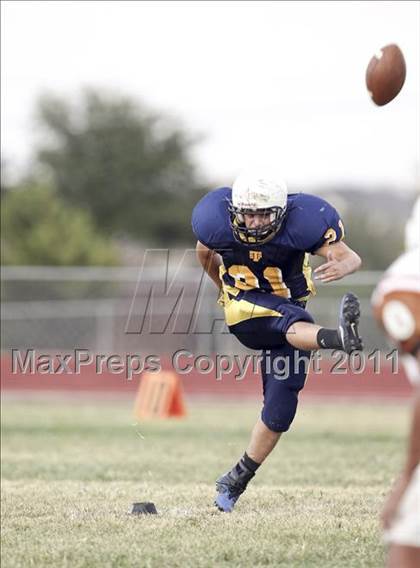 Thumbnail 1 in Round Rock Westwood Freshman Orange @ Stony Point Freshman Blue photogallery.