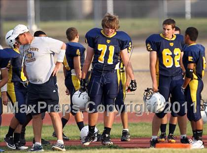Thumbnail 1 in Round Rock Westwood Freshman Orange @ Stony Point Freshman Blue photogallery.